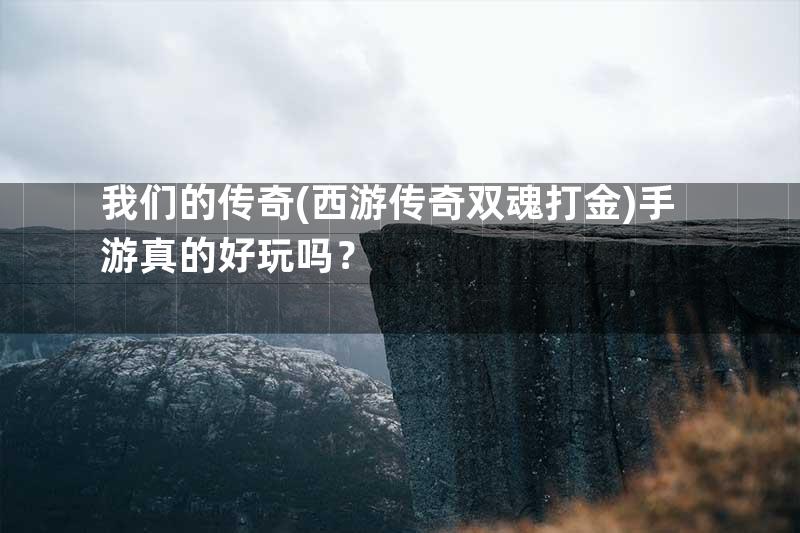 我们的传奇(西游传奇双魂打金)手游真的好玩吗？