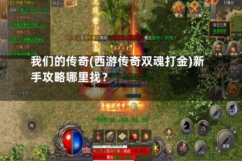 我们的传奇(西游传奇双魂打金)新手攻略哪里找？