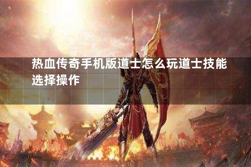 热血传奇手机版道士怎么玩道士技能选择操作