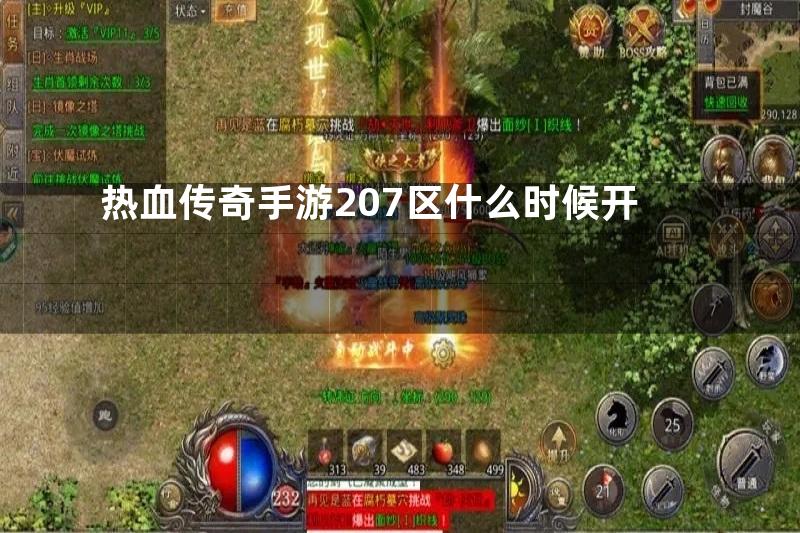 热血传奇手游207区什么时候开